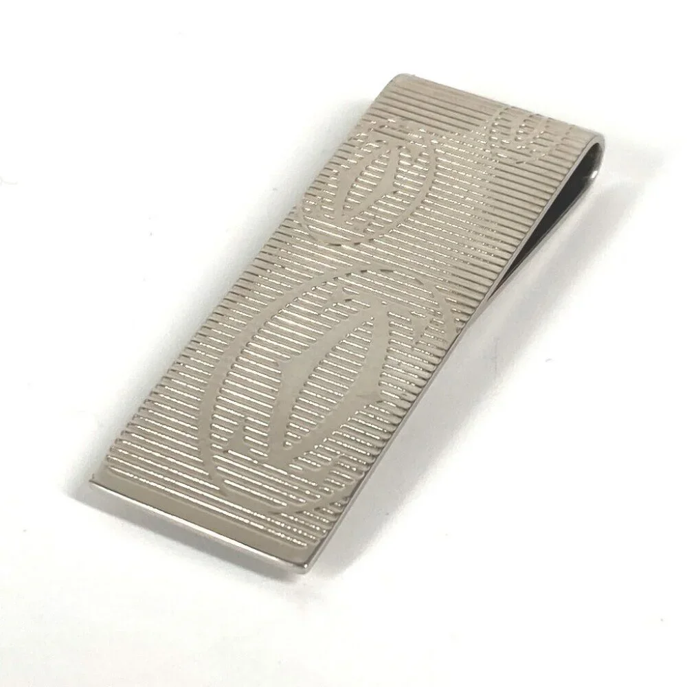 CARTIER logo Wallet Money clip SS Silver